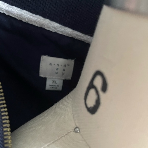 A New Day Navy Mixed Media Bomber Jacket Size XL - Picture 5 of 8